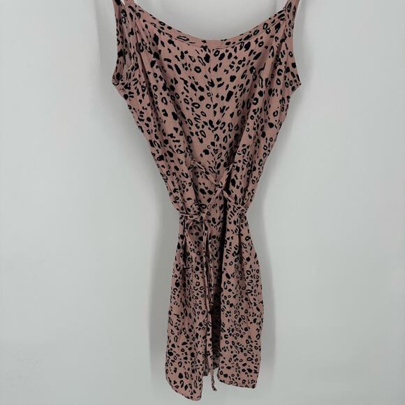 Reformation Vivette Pink Black Leopard Mini Slip Dress Size Small Party - Picture 10 of 14